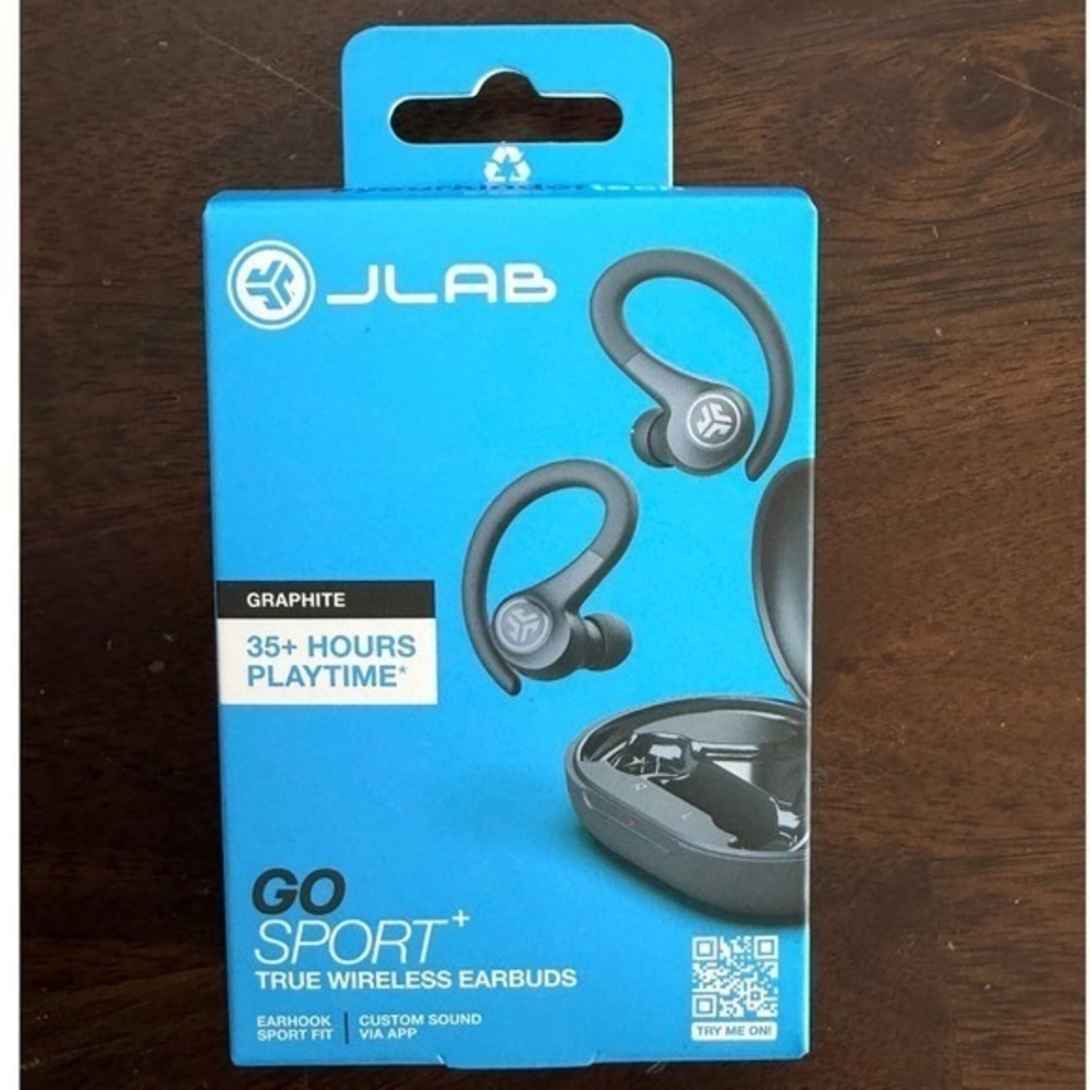 JLab GO Sport+ Wireless Earbuds IP55 Sweatproof‎ Earhook Bluetooth NEW